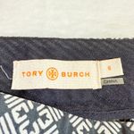 Tory Burch 6 Callie Crop Jacquard Ankle Pants Geometric Navy Officewear Designer Photo 5