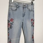 Forever 21  floral flare wide legs light denim jeans pants size 27 NWOT Photo 2