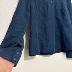 Croft & Barrow  Womans Zip Front Jacket Blazer Faux Suede Blue Size Petite M Photo 3