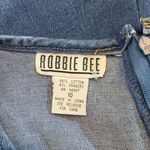 Robbie Bee Vintage 90s Women 10 Floral Embroidered Short Sleeve Denim Jean Dress Photo 9