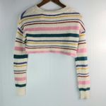 Cloud Chaser S Ribbed Crop Colorful Striped Knit Sweater Top Photo 4