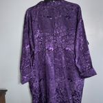 Victoria's Secret Victoria Secret Gold Label Purple Satin Damask Embossed Button Sleep Shirt M/L Photo 6