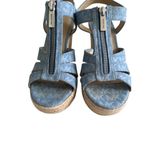 Michael Kors Light Blue Logo Espadrilles Wedges Size 6.5 Photo 5