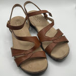 SOUL NATURALIZER Bobbie Women's Leather Strappy Wedge Sandals Tan Size 8M Brown Photo 0