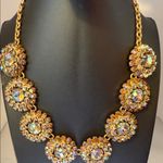 J.Crew  Gold and Crystal Floral Necklace Photo 2