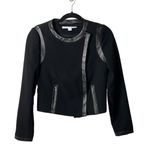 Diane Von Furstenberg  leather Esther‎ black jacket pockets women’s size 4 Photo 0