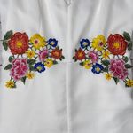 Forever 21 spaghetti strap romper w/floral embroidery white S women Photo 2