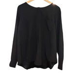 Elizabeth And Clarke Black Long Sleeved Blouse With Flirty Hem Women’s Size 16 Photo 0