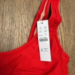 J.Crew  Bright Red Heritage Scoopneck Bikini Top 90s Medium Swimsuit Resortwear Photo 4