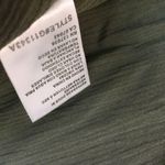 Paper Crane sleeveless top Small olive green boho embroidered flowers on front Photo 6