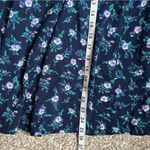 Liz Baker  Essentials Blue Green Floral Midi Skirt Casual Retro Vintage Medium Photo 3