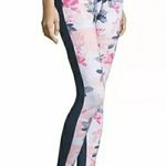 Xersion Navy Blue and Pink Floral Leggings | Medium | EUC Photo 1