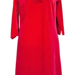 Gretchen Scott NWT Ruffneck Red Silky Velvet Dress Sz M Photo 0