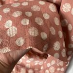 Candie's  Smocked Sleeveless Polka Dot Halter Tie Jumpsuit Large Pink White New Photo 5