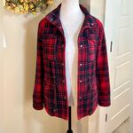 Levi's Levi’s Women’s Plaid Cabin Cinch Waist Jacket Red Black Size Small 💛 Photo 3