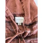American Eagle  Hooded Plaid Flannel Shirt Size X-Small Earth Tones Photo 5