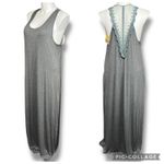 Suzanne Betro  Womens Maxi Sundress Sleeveless Scoop Neck Sheer Lace Back Gray 2X Photo 1