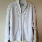 Varley Pelham Zip-Through Sweatshirt Womens XL White Viscose DoubleSoft Jacket Photo 0