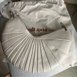 Cult Gaia Ubah Paneled Leather Clutch Bag Purse in Cream Photo 6