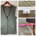 Tibetan Trader Cotton Cargo Utility Vest Womens Medium Olive Green‎ READ Green Photo 1