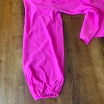 Lilly Pulitzer  Blouse Medium Hot Pink 100% Silk with Keyhole Back Design Photo 4