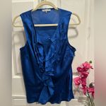 Violet+Claire Navy Blue Ruffle Blouse Sleeveless Top Size XL Photo 2