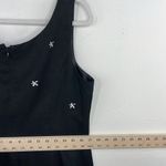 Dress Barn A Line Dress Black Floral Embroidered Linen & Rayon Back Zip size 12 Photo 12