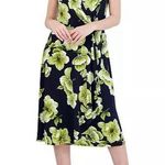 Robbie Bee NWT Petite Side-Ring Dress, Navy Lime Size M New w/Tag Retail $69 Photo 0