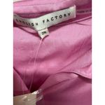 English Factory  Pink Satin Short Sleeve Button Up Shirt 2X Casual Barbiecore NWT Photo 4