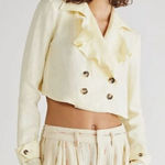 Free People NEW 100% Linen Crossover Back Bennie Crop Blazer, XS Photo 0