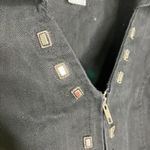 Y2K whimsygoth western ethics black denim vest front zip womens size large Photo 3