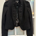 New York & Company Classic Wool Black Puff Shoulders Career Jacket Blazer Size 2 Photo 0