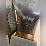 MM6 Maison Martin Margiela Women’s Gray Ankle Block Gold Heel Boots Size 6.5(37) Photo 11