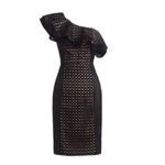 J.Crew  Collection One-Shoulder Ruffle Dress Black In Eyelet Size 2 NWT Photo 3