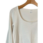 Gilly Hicks Long Sleeve Scoop Neck Top Women’s Size Small White Waffle Knit NWT Photo 1