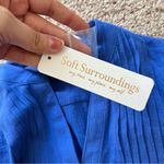 Soft Surroundings Glam Gauze Pleated Eyelet Button Down Blouse Photo 4