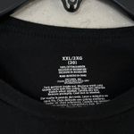 🦋 Black Red Floral Poinsettia Holiday Winter Christmas Long Sleeve Top XXL Photo 1