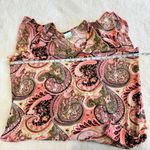 Fashion Bug Vintage Top Womens 3X 24 Y2K Boho Pink Paisley Asymmetrical Necklace Photo 5