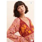 Free People  Tilda Maxi Wrap Dress in Femme Combo Long Sleeve Size Large L Photo 1