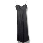 Amsale Gray Flowy Silk Ruched Bust Maxi Dress Size 4 Photo 1