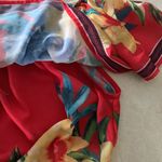 Flying Tomato womens large dress swim cover red blue tropical flamenco off shoul Photo 7
