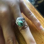 Blue Moon Turquoise Sterling Silver Bear Paw Ring Size 7 Photo 1