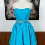 Mori Lee Pretty Vibrant Blue Taffeta Prom Dress! Photo 0