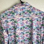 Stella Parker Pink Top Large Long Sleeve 1/4 Zip Floral UPF Golf Hiking Stretch Blue Photo 9