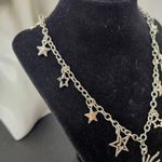 Silver Stainless Steel Chain Necklace with Sun and Star Charms Photo 2