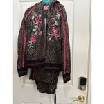 Johnny Was  Women's Erin Athletic Zip Up Hoodie Jacket & Trouser Pants Size L Photo 3