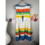 Anthropologie Girls From Savoy from  White Rainbow Stripes Dress - Size - 6 Photo 1