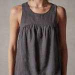 James Perse NWT  Women’s Gathered Linen Top Dark Gray Sleeveless Size 0/XS Photo 0
