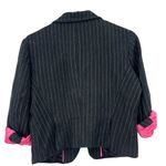 Ralph Lauren POLO  XS Blazer Jacket Black Pinstripe Linen Women Single Breast Photo 2