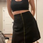 Black Tweed Textured Mini Skirt With Zipper Down The Front 🕶 Size 8 Photo 0